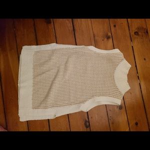 Club Monaco knitwear tan and white xs sleeveless top